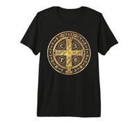 Médaille catholique Saint Benoît T-Shirt Haut de Gamme