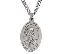 Médaille catholique Saint Roch, Saint Genesius ou croix à quatre voies - Excellent cadeau chrétien pour première communion ou confirmation - Accessoire religieux, Métal, Pas de gemme