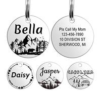 Medaille Chien avec Gravure personnalisée - YEHANTI Acier Inoxydable Médaille Chien et Chat Identification Gravure Personnalisé Prénom Adresse Tel avec gravure de motif personnalisée (S, Argent)