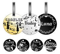 Medaille Chien avec Gravure Personnalisée, YEHANTI Médaille Chien et Chat Identification avec motif de style riche, Medaille Pour Chien en Acier Inoxydable avec Prénom Adresse Tel Gravés, Taille S
