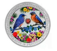 Medaille Commémorative : Amour & Bonheur Pour Toujours. Argent Plaqué