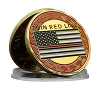 Médaille commémorative de sauvetage des pompiers des États-Unis - La ligne rouge fine - Cadeau de collection