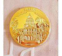 Medaille Commémorative Dorée A L Or Fin 24 Carats , Afrique Du Sud , Durban City Hall.