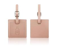 Médaille de bagage en PU anti-perte avec forme carrée et carte d'embarquement