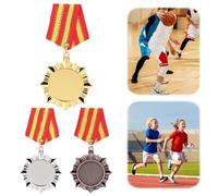 Médaille de bronze générique de 5 cm avec collier - Médailles de récompense pour les jeux de marathon et de ballon