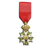 Médaille de la Légion d'honneur de l'empereur Napoléon de France - Broche d'officier supérieur chevalier, insigne de collection en bijouterie militaire (Honneur et Patrie), One, Acier allié