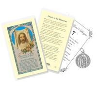 Médaille de la Sainte Face de Jésus - Carte de prière plastifiée - Carte de prière du Seigneur - Fabriquée en Italie - Médaille Sainte Face de 2,5 cm, lot de cartes catholiques - Medalla Del Rostro De