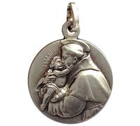 Médaille de Saint Antoine De Padoue En Argent Massif 925