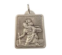 MÉDAILLE DE SAINT CHRISTOPHE - PROTECTEUR DES AUTOMOBILISTES - FABRIQUÉE EN HAUT RELIEF DE STYLE ANCIEN - 100% FABRIQUÉ EN ITALIE