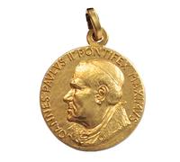 Médaille de Saint- Pape Jean Paul II (Pape Wojtyla)-En Argent sterling 925 Plaqué Or