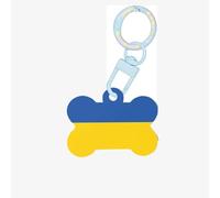 Médaille d'identification en acrylique en forme d'os avec drapeau de l'Ukraine, parfaite pour les chiens et les chats de petite et grande taille, mignonne et fonctionnelle