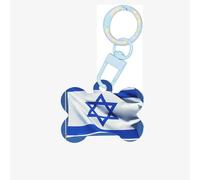 Médaille d'identification en acrylique en forme d'os avec drapeau d'Israël, parfaite pour les chiens et chats de petite et grande taille, mignonne et fonctionnelle