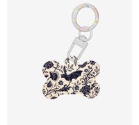 Médaille d'identification en forme de chauve-souris en acrylique double face avec porte-clés pour animaux de compagnie