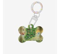 Médaille d'identification en forme d'os avec carte de l'Irlande avec des monuments imprimés, étiquettes d'identification en acrylique pour chien et chat avec anneau pour chien, chat, pendentif