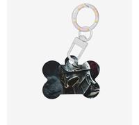 Médaille d'identification en forme d'os en forme de casque de guerrier spartiate pour animal domestique, étiquettes d'identification en acrylique avec anneau pour chien et chat, pendentif artisanat