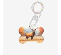Médaille d'identification en forme d'os en forme de renne d'Amérique du Nord pour animaux de compagnie, parfaite pour les chiens et les chats de petite et grande taille, mignonne et fonctionnelle