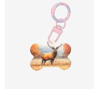 Médaille d'identification en forme d'os en forme de renne d'Amérique du Nord pour animaux de compagnie, parfaite pour les chiens et les chats de petite et grande taille, mignonne et fonctionnelle