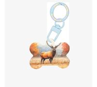 Médaille d'identification en forme d'os en forme de renne d'Amérique du Nord pour animaux de compagnie, parfaite pour les chiens et les chats de petite et grande taille, mignonne et fonctionnelle