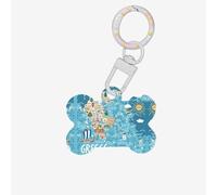Médaille d'identification en forme d'os pour chien en forme de carte de la Grèce - Étiquettes d'identification en acrylique avec anneau pour chien et chat