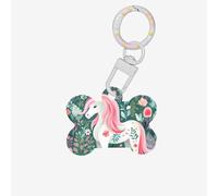 Médaille d'identification licorne avec poils roses pour animal de compagnie - Médaille d'identification en acrylique en forme d'os pour chien et chat de taille moyenne