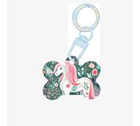 Médaille d'identification licorne avec poils roses pour animal de compagnie - Médaille d'identification en acrylique en forme d'os pour chien et chat de taille moyenne