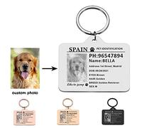 Médaille D'Identification Personnalisée Pour Chien Avec L'Image De Votre Animal De Compagnie-Identification De Carte D'Identité Personnalisée Pour Animal De Compagnie,Informations Et Coordonnées