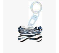 Médaille d'identification pour animal de compagnie Motif vague fractale Future City - Médaille personnalisée pour chien et chat - Acrylique en forme d'os - Bleu ciel - Taille M