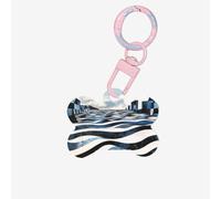 Médaille d'identification pour animal de compagnie - Vague fractale - Future City - Médaille personnalisée pour chien et chat - Acrylique en forme d'os - Rose clair - Taille M