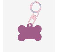 Médaille d'identification pour animal domestique en acrylique en forme d'os pour petit animal de compagnie - Couleur unie - Rouge raisin