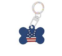 Médaille d'identification pour chien en forme d'os en forme de main de paix avec anneau pour chien et chat