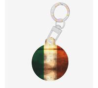 Médaille d'identification rétro drapeau irlandais pour chien et chat personnalisée, ronde, de nombreuses couleurs, matériau acrylique, pour petits et grands animaux de compagnie, blanc, taille S