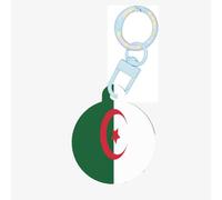 Médaille d'identification ronde en acrylique avec drapeau de l'Algérie, parfaite pour les chiens et chats de petite et grande taille, mignonne et fonctionnelle