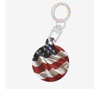 Médaille d'identification ronde en acrylique motif drapeau des États-Unis d'Amérique, parfaite pour les chiens et les chats de petite et grande taille, mignonne et fonctionnelle