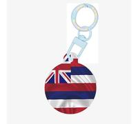 Médaille d'identification ronde en acrylique motif drapeau d'Hawaï pour animaux de compagnie, parfaite pour les chiens et chats de petite et grande taille, mignonne et fonctionnelle