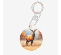 Médaille d'identification ronde en forme de renne d'Amérique du Nord pour animaux de compagnie, en acrylique, parfaite pour les chiens et les chats de petite et grande taille, mignonne et