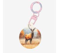 Médaille d'identification ronde en forme de renne d'Amérique du Nord pour animaux de compagnie, en acrylique, parfaite pour les chiens et les chats de petite et grande taille, mignonne et