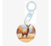 Médaille d'identification ronde en forme de renne d'Amérique du Nord pour animaux de compagnie, en acrylique, parfaite pour les chiens et les chats de petite et grande taille, mignonne et