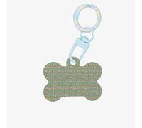 Médaille double face en forme d'os avec impression carlin de yoga pour chiens et chats