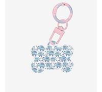 Médaille double face en forme d'os avec impression d'éléphant bohème pour chiens et chats