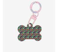 Médaille double face personnalisée en forme d'os pour chiens et chats Motif perroquet tropical