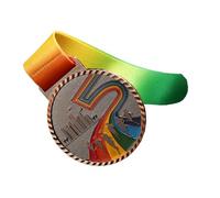 Médaille du Gagnant Texture Exquise Médaille Robuste pour Camp d'été Sportif, en Alliage de Zinc avec Ruban pour Compétition Sportive (Cuivre)