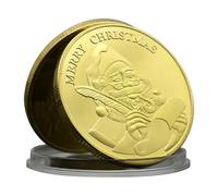 Médaille du Père Noël 2024 avec pièce de monnaie Merry Christmas Challenge avec cadeau de collection artisanale en plastique