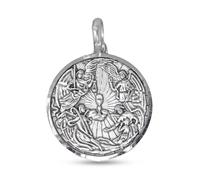 Médaille en argent massif 925 des Saints Anges Gardiens 25 mm. Saint Raphaël Gabriel Michel
