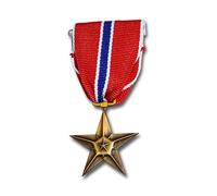 Médaille étoile en bronze - Réplique de médaille militaire américaine - Réplique d'épingle de poitrine pour vêtements décoratifs, Acier allié