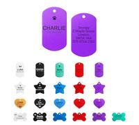 Médaille gravée pour chiens - Médaille personnalisée avec n'importe quel nom et texte - En acier inoxydable - Médaille d'identification personnalisée pour chiens, avec anneau fendu (forme de bouclier