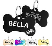 MéDaille Identification Pour Animaux De Compagnie - Plaque PersonnaliséE Pour Chien Et Chat Avec IcôNe & 5 Lignes De Texte Gravé En Acier Inoxydable Medaille Chien,Os