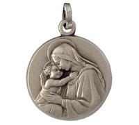 MÉDAILLE MADONE AVEC L'ENFANT JÉSUS EN ARGENT 925- LES MÉDAILLES DES SAINTS PATRONS - 100% FABRIQUÉ EN ITALIE