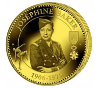 MEDAILLE METAL DOREE OR FIN JOSEPHINE BAKER