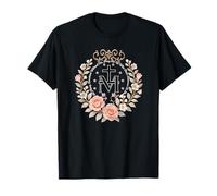 Médaille Miraculeuse Florale Dévotion Catholique Mariale T-Shirt