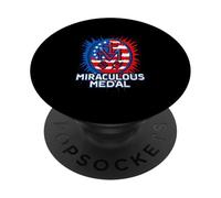 Médaille Miraculeuse Marian Notre-Dame Catholique Américaine PopSockets PopGrip Adhésif